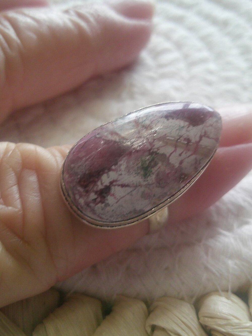 Gorgeous COBALT CALCITE Handmade Sterling 925 Ring Size 6.75 #275F